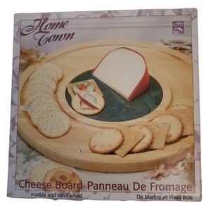 Alco Home Town Wood and Marble Cheese Board 12.5" Round